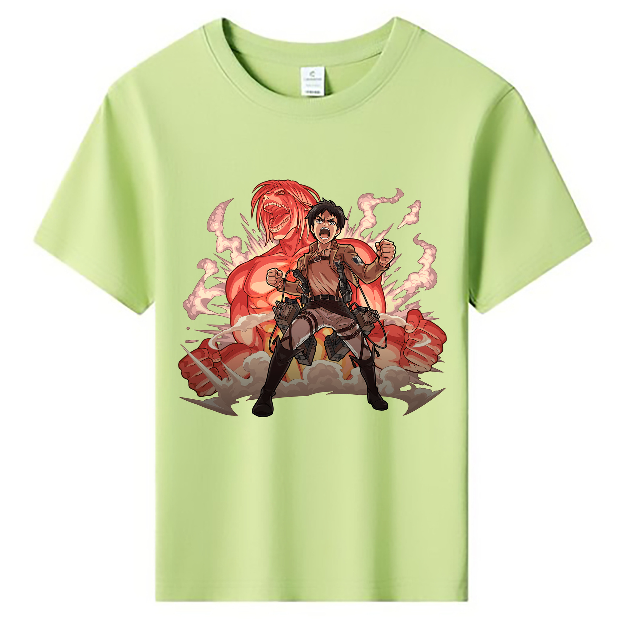 （画像用） 進撃の巨人 エレン･イェーガー Attack on Titan Eren Jäger 綿100％キッズTシャツ（フロントプリント）